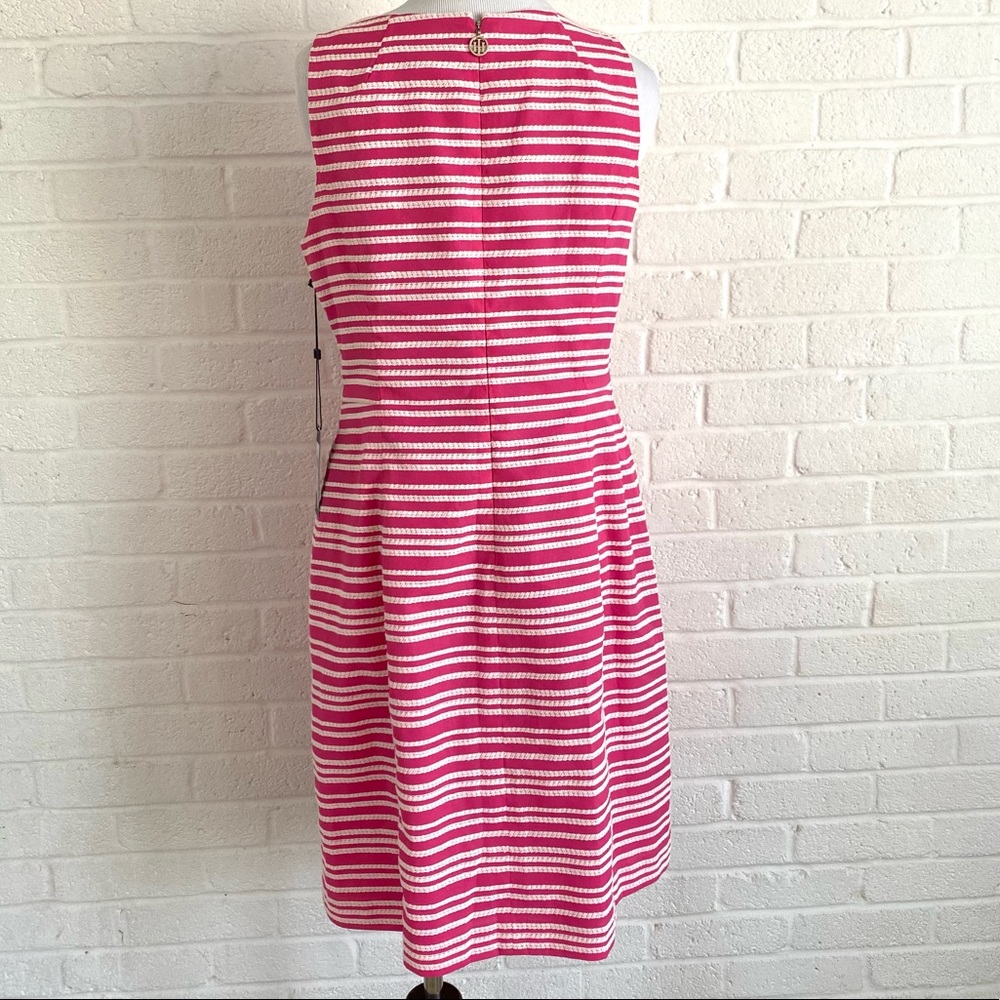 TOMMY HILFIGER STRIPE DRESS PINK WHITE SLEEVELESS SIZE 10 PETITE NEW 10P - Picture 8 of 13